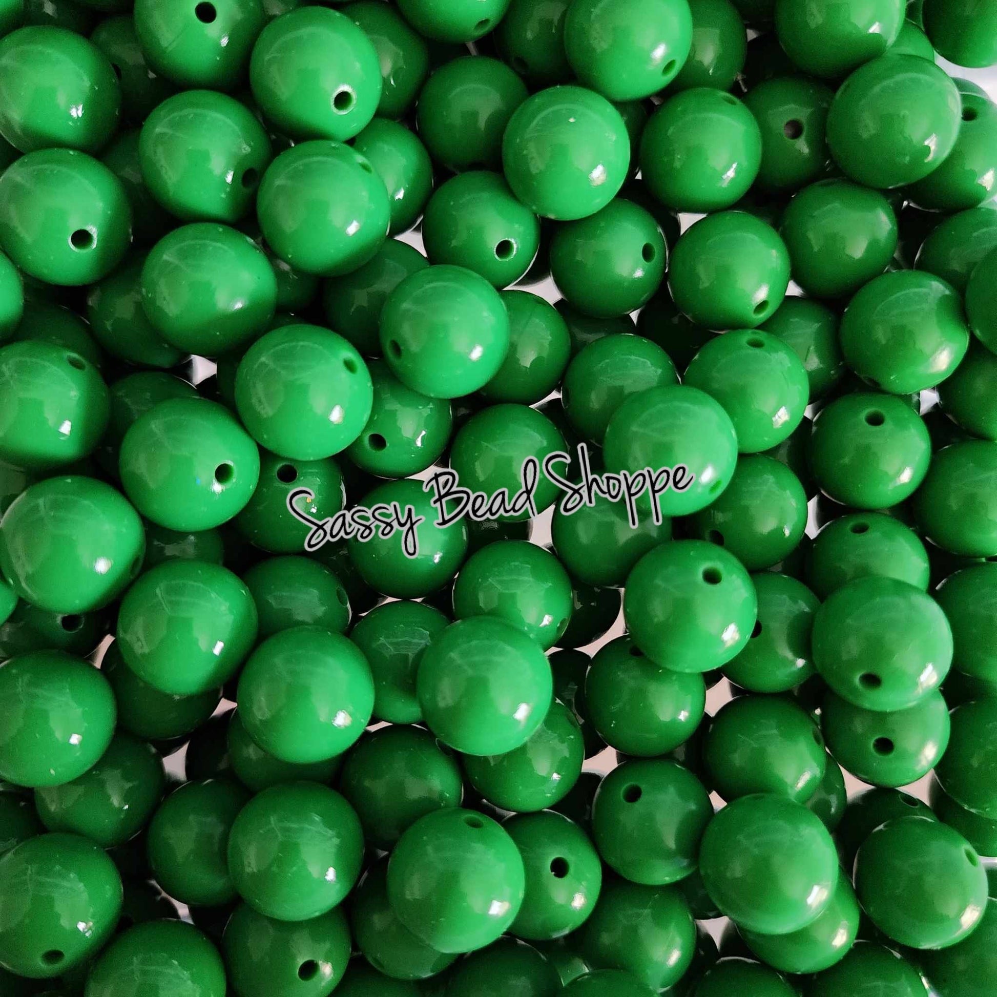 15mm Dark Green Shiny Silicone Beads - Sassy Bead Shoppe