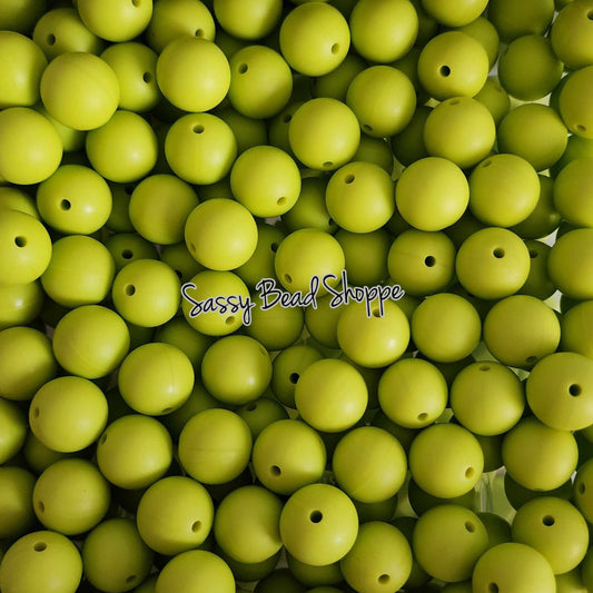 15mm Lime Silicone Beads - Sassy Bead Shoppe