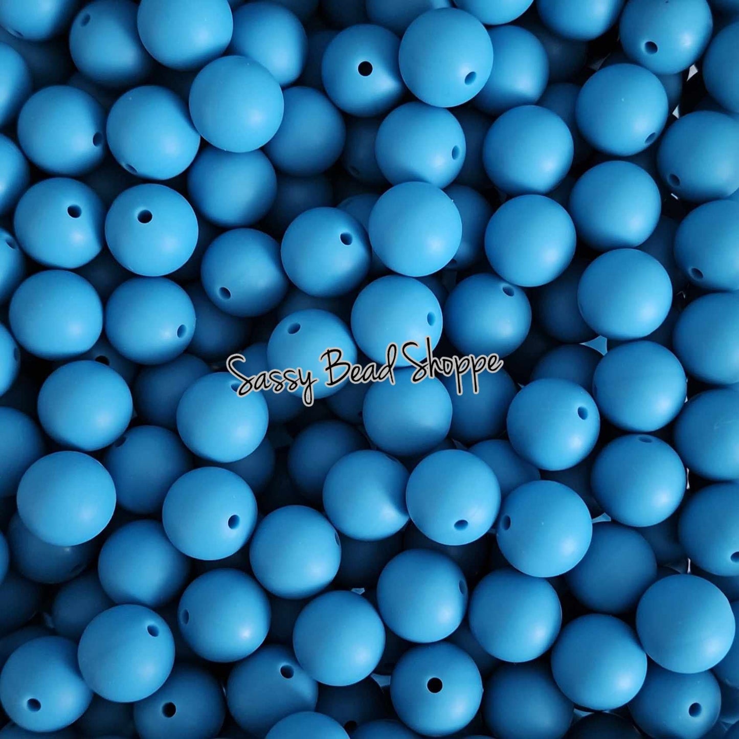 15mm Sea Blue Silicone Beads - Sassy Bead Shoppe