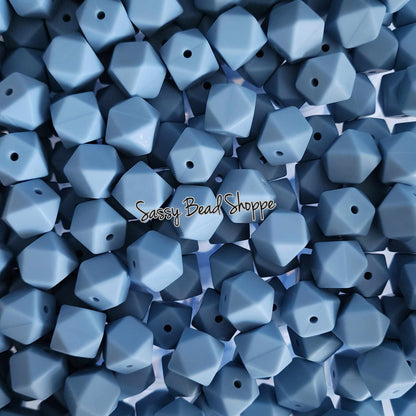 Sassy Bead Shoppe Denim Hexagon Silicone Beads