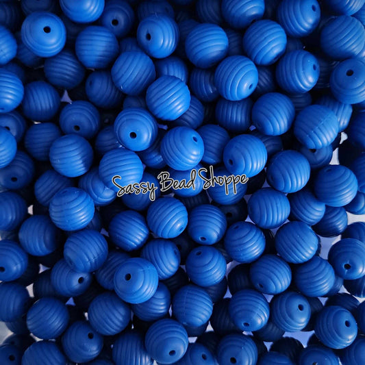 Sassy Bead Shoppe Royal Blue Stripe Silicone Beads