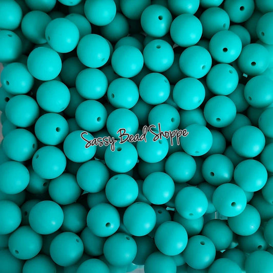 15mm Lake Blue Silicone Beads - Sassy Bead Shoppe