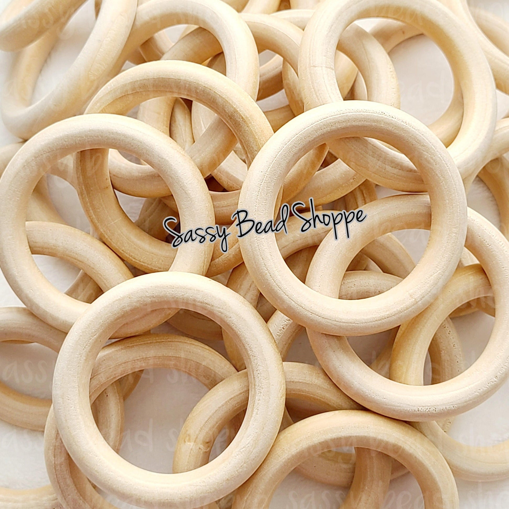 Natural Wood Ring 64mm 3 Count - Sassy Bead Shoppe