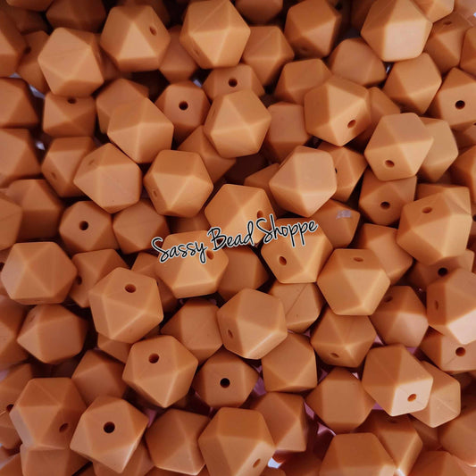 Mango 13mm Hexagon Silicone Beads - Sassy Bead Shoppe