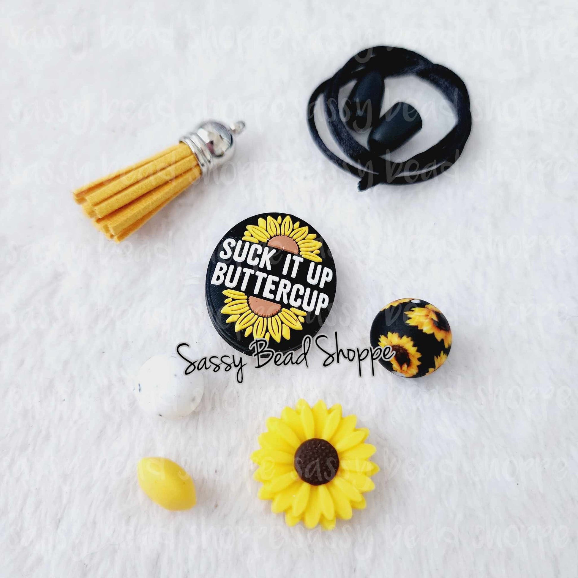 Sassy Bead Shoppe Sunflower Attitude Car Charm What you will receive in your kit