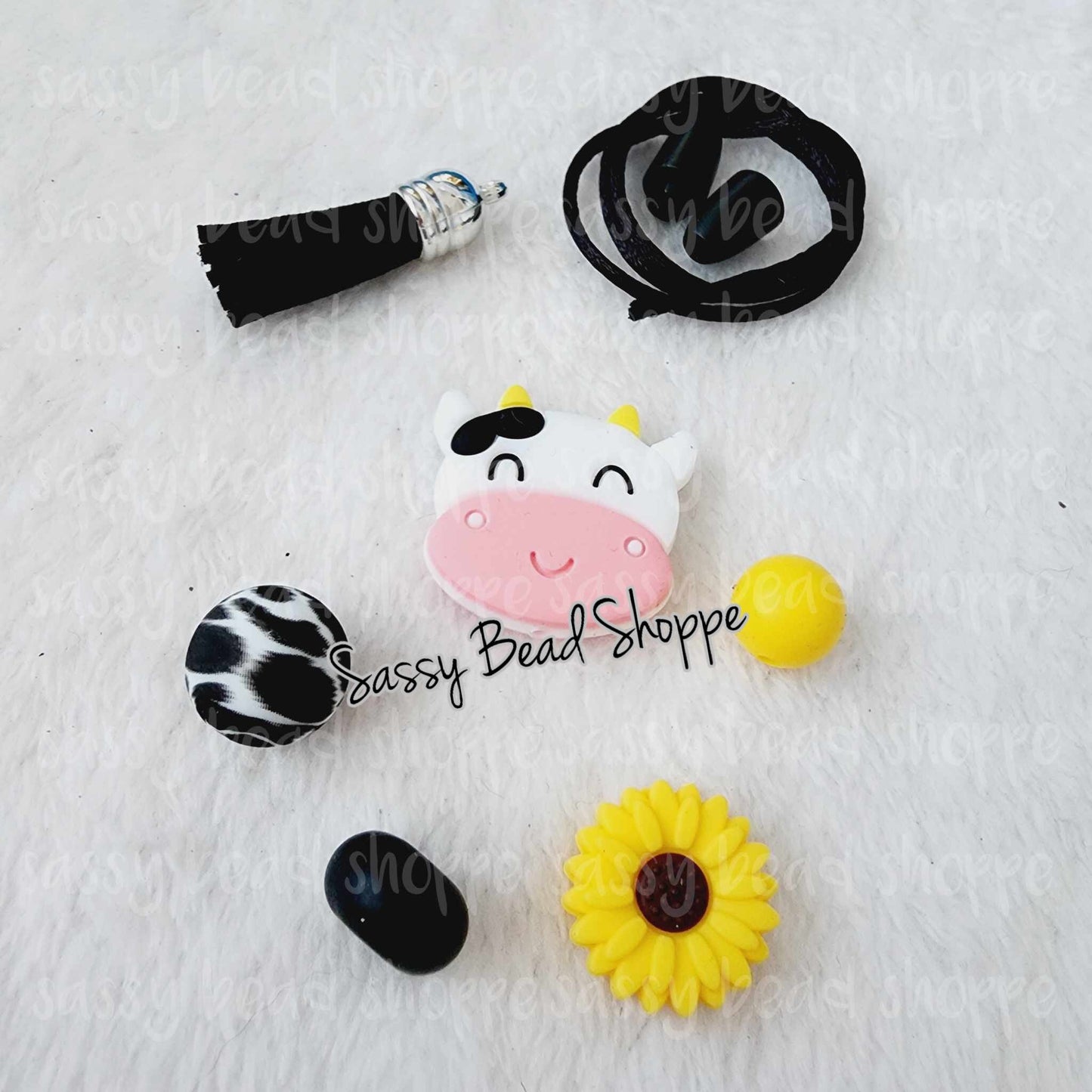 Sassy Bead Shoppe Cutie Cow Car Charm What you will receive in your kit