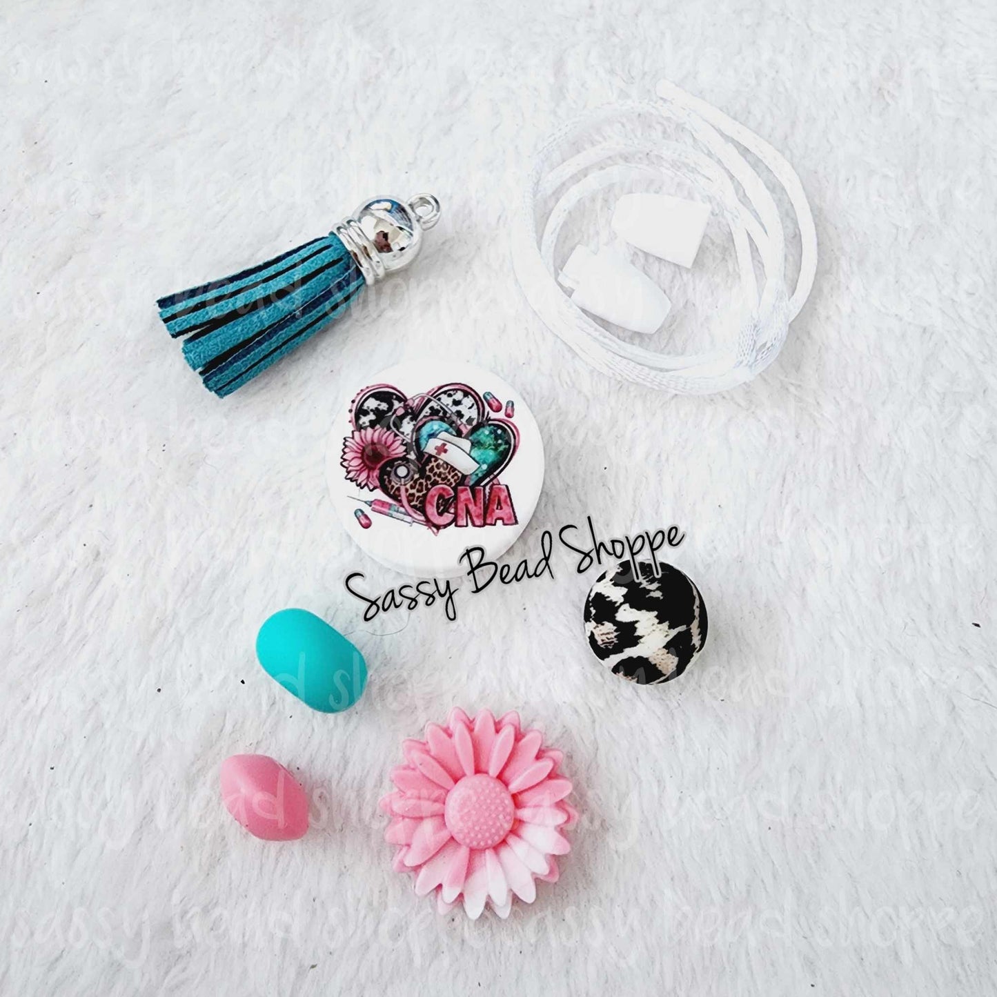 Sassy Bead Shoppe Floral CNA Car Charm What you will receive in your kit