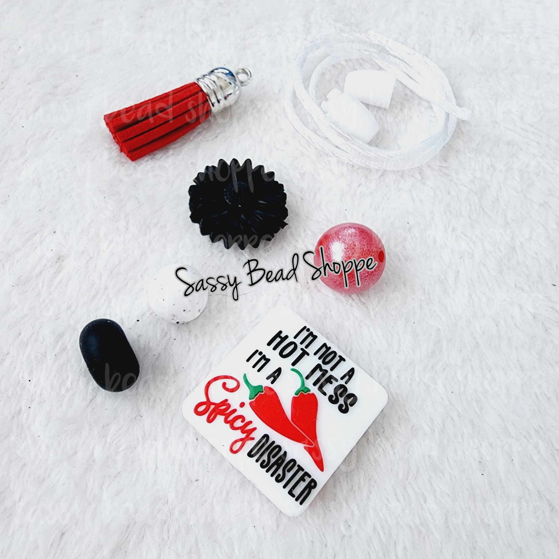 Sassy Bead Shoppe Hot Mess Express Car Charm What you will receive in your kit