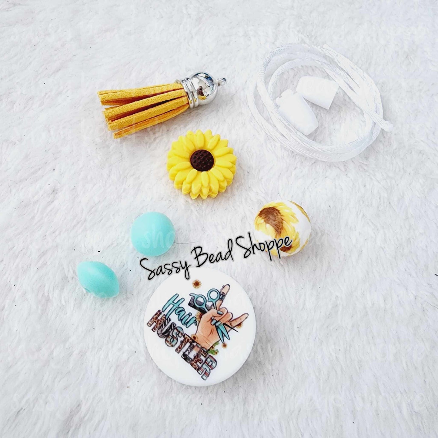 Sassy Bead Shoppe Hair Stylist Car Charm What you will receive in your kit