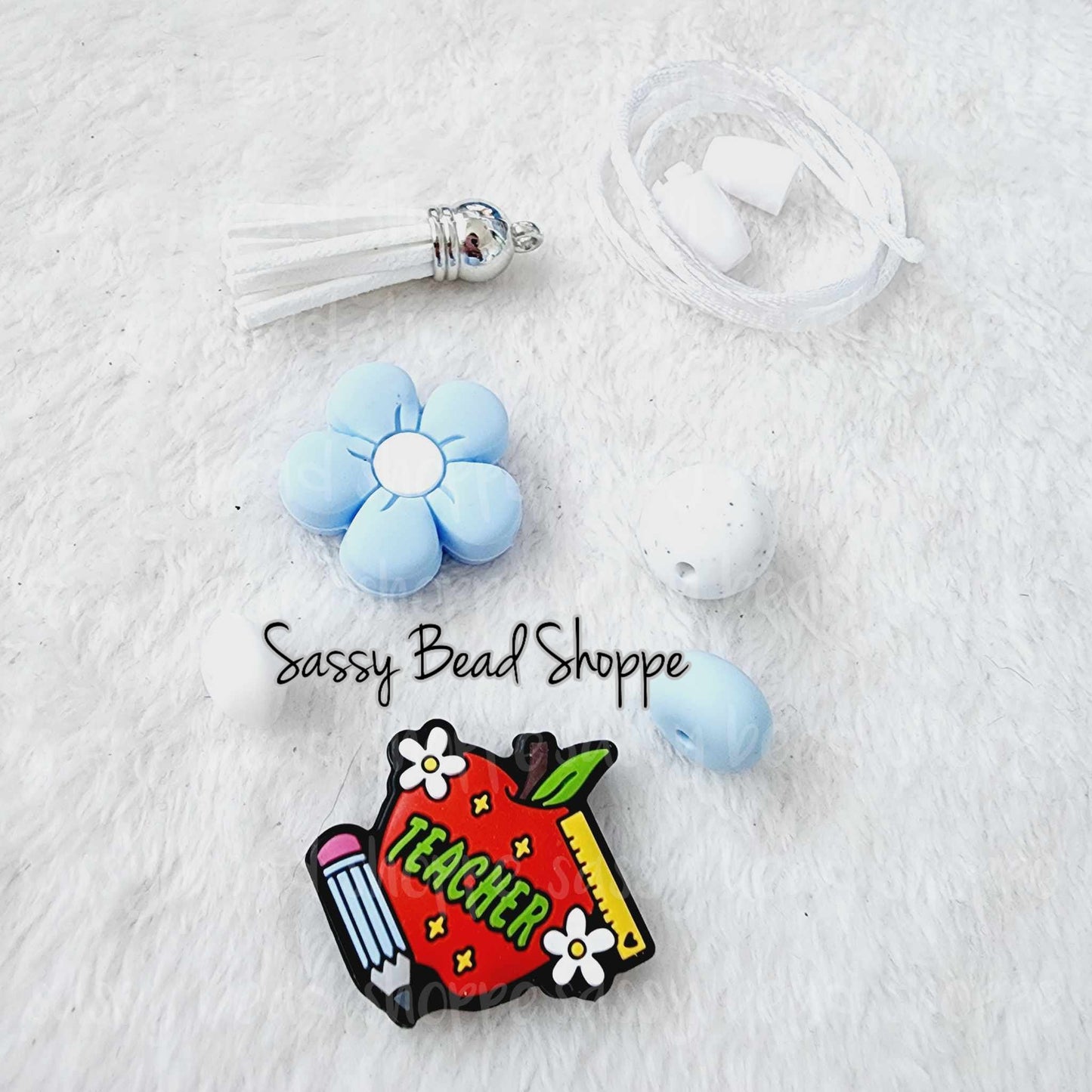Sassy Bead Shoppe Groovy Teacher Car Charm What you will receive in your kit