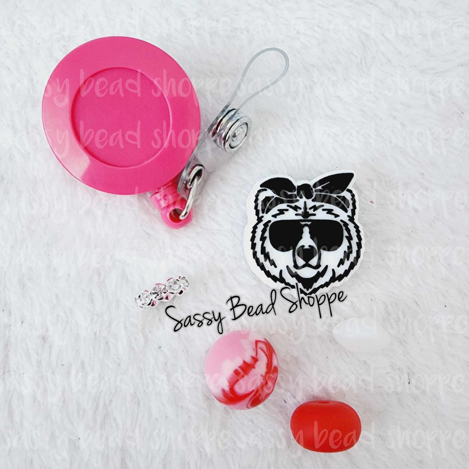 Sassy Bead Shoppe Mama Bear Life Badge Reel What you will receive in your kit
