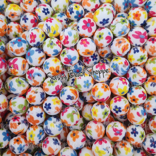 Sassy Bead Shoppe Colorful Flowers Silicone Beads
