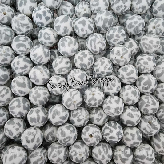Sassy Bead Shoppe Grey Leopard Silicone Beads