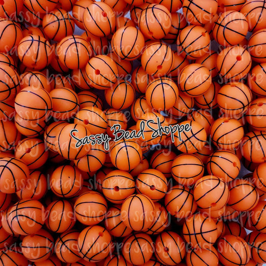 Sassy Bead Shoppe Basketball Silicone Beads