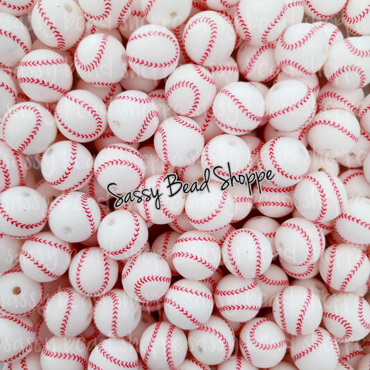 Sassy Bead Shoppe Baseball Silicone Beads