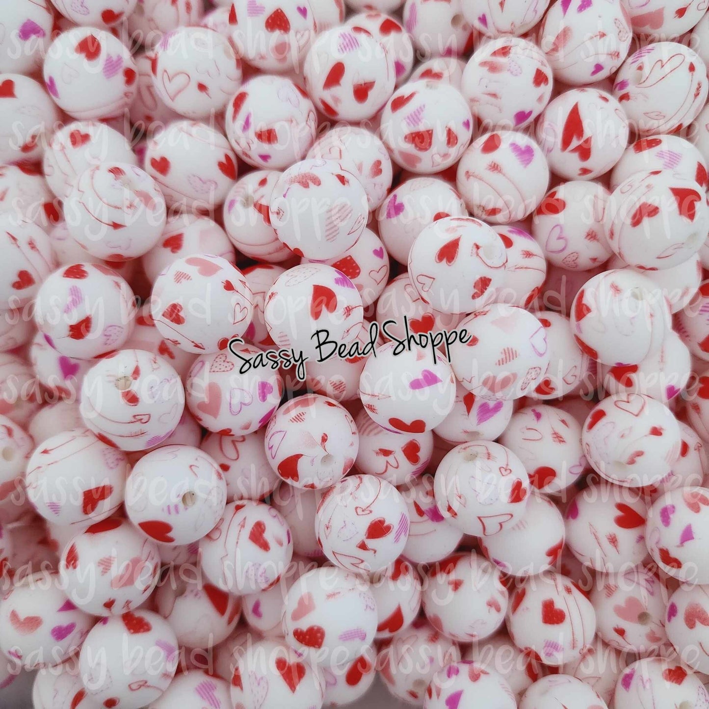 Sassy Bead Shoppe Heart & Arrows Silicone Beads