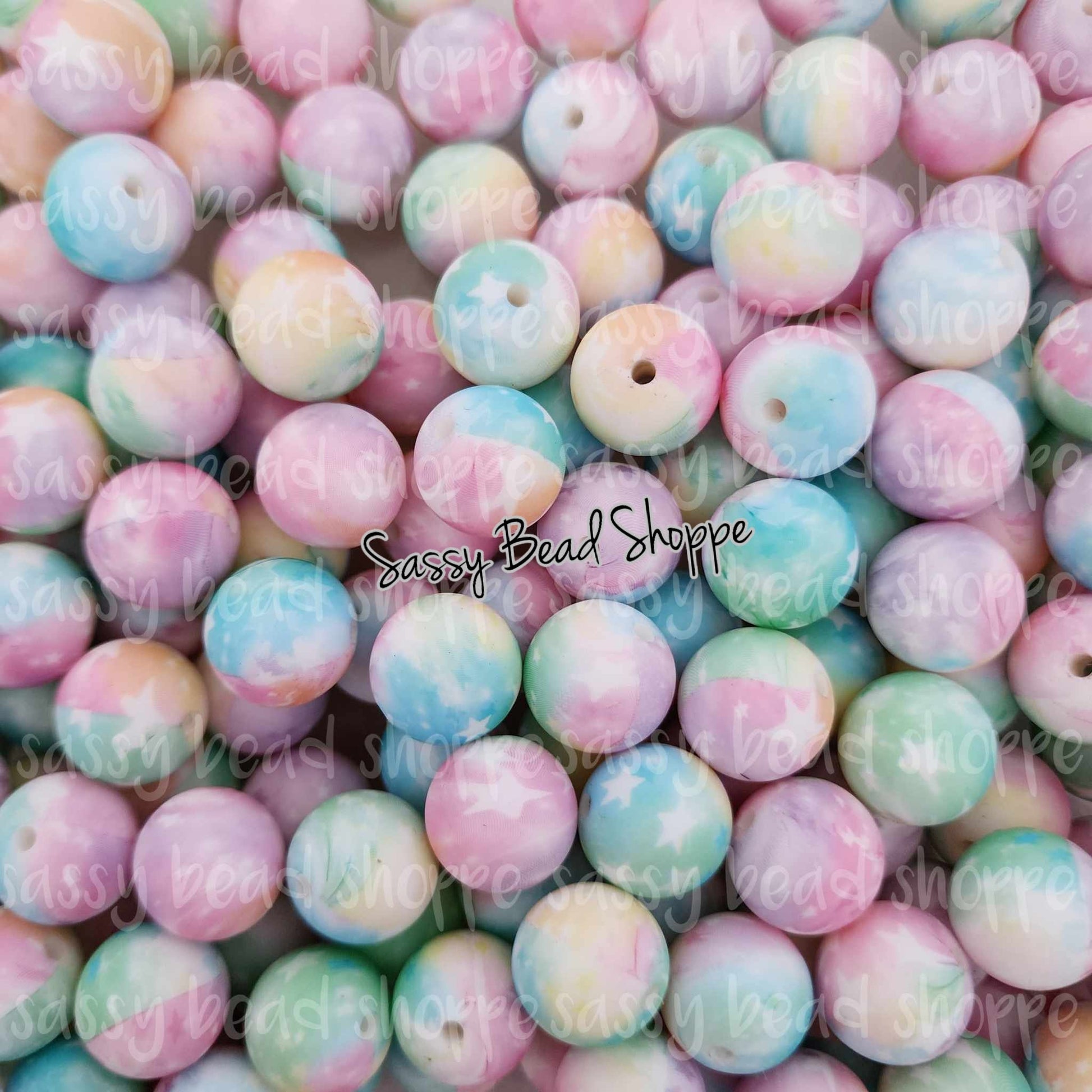 Sassy Bead Shoppe Pastel Star Silicone Beads