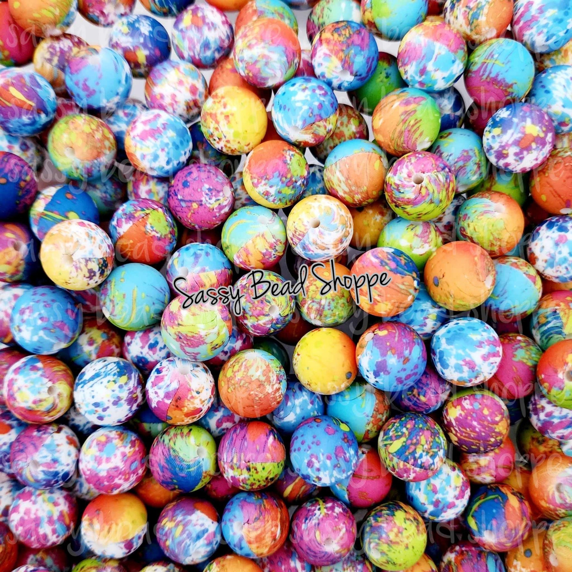 15mm Splatter Silicone Beads - Sassy Bead Shoppe