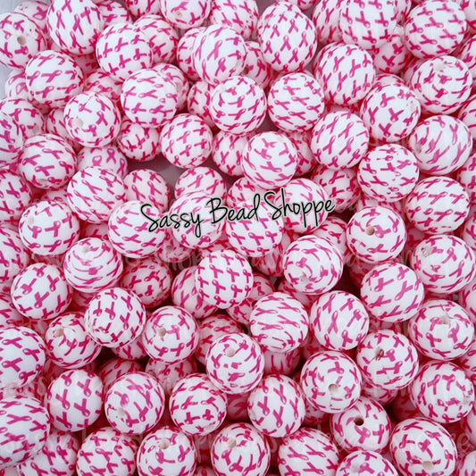 Sassy Bead Shoppe Pink Ribbon Silicone Beads