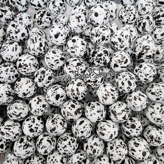 15mm Black Cow Hide Silicone Beads - Sassy Bead Shoppe