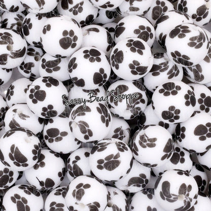 Sassy Bead Shoppe Paw Print Silicone Beads