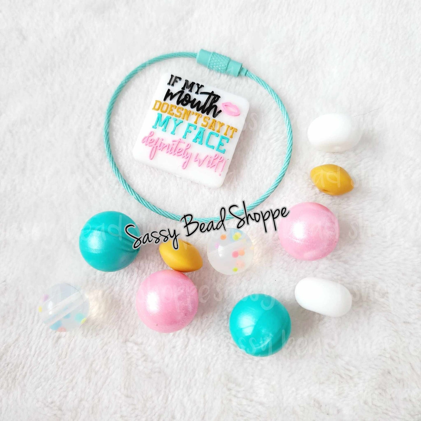 Sassy Bead Shoppe Feeling Mouthy Tumbler Charm What you will receive in your kit