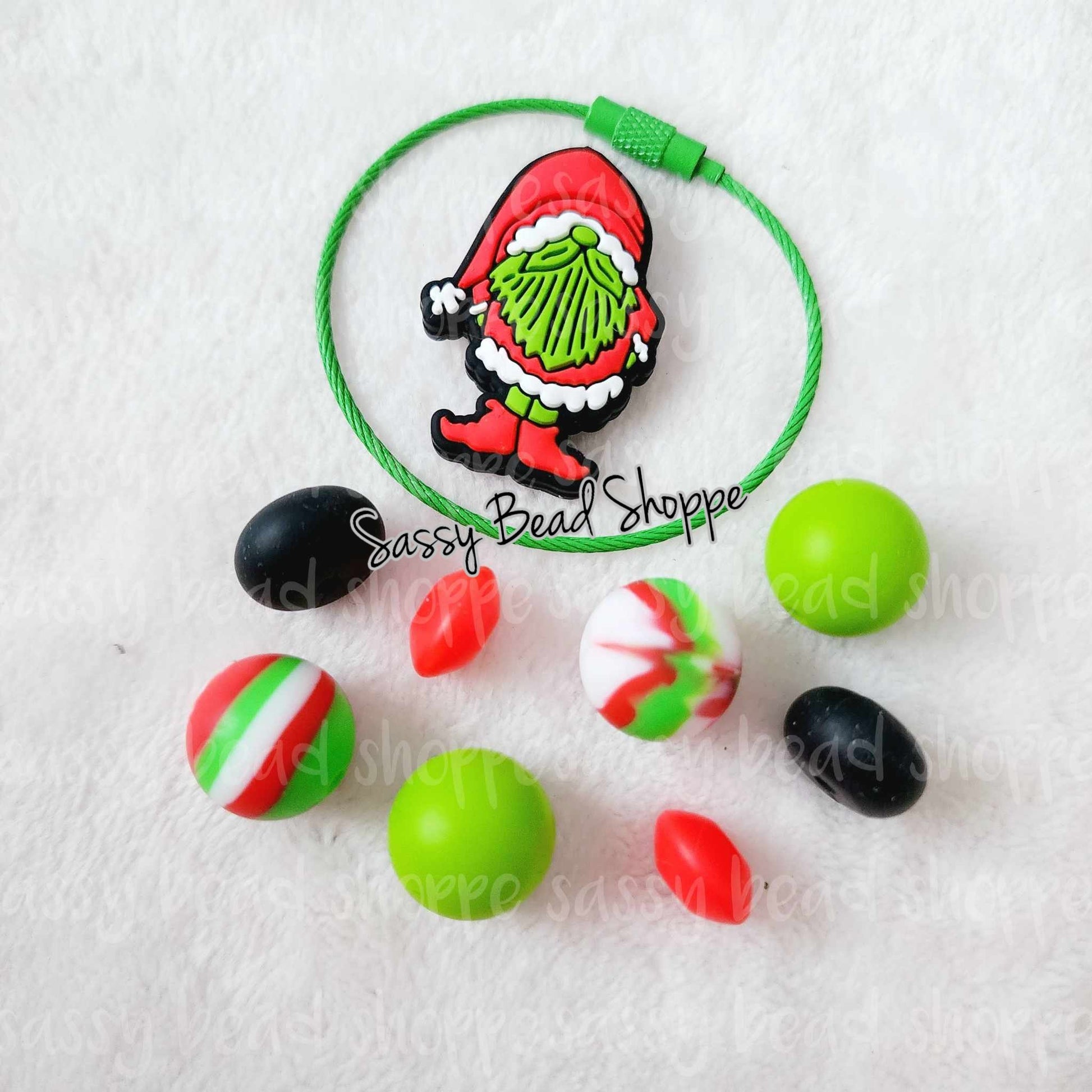 Sassy Bead Shoppe Christmas Gnomey Tumbler Charm What you will receive in your kit