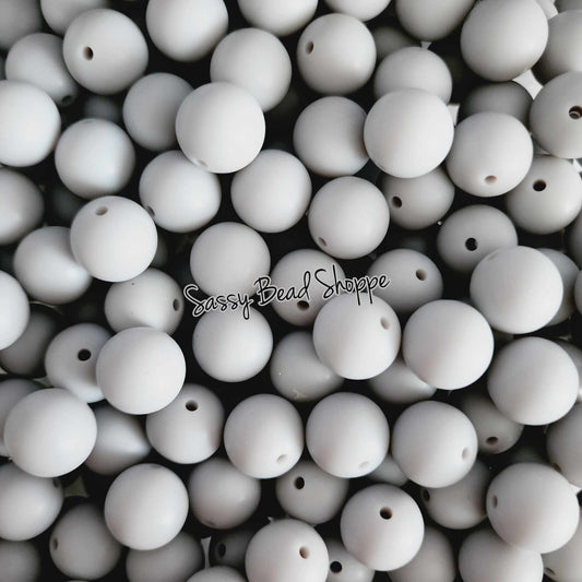 15mm Light Gray Silicone Beads - Sassy Bead Shoppe