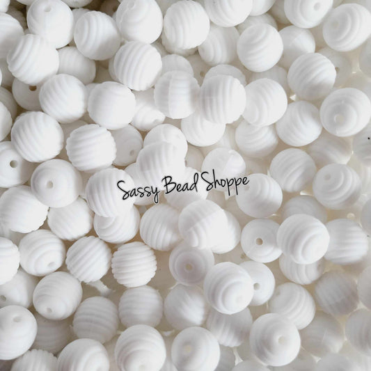 Sassy Bead Shoppe White Stripe Silicone Beads