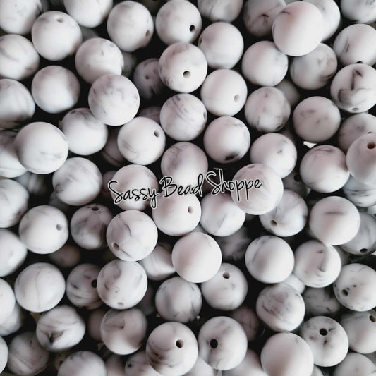 Sassy Bead Shoppe
White Marble Silicone Beads