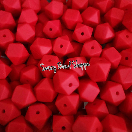 Sassy Bead Shoppe Red Hexagon Silicone Beads