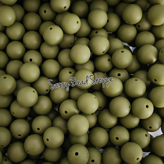 Sassy Bead Shoppe Army Green Silicone Beads