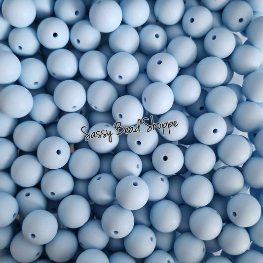 15mm Sky Silicone Beads - Sassy Bead Shoppe