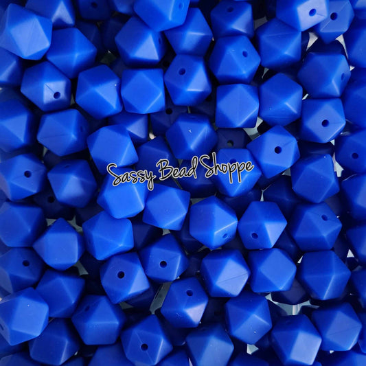 Sassy Bead Shoppe Royal Blue Hexagon Silicone Beads