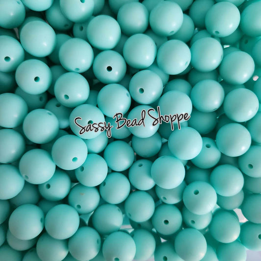 15mm Aqua Silicone Beads - Sassy Bead Shoppe