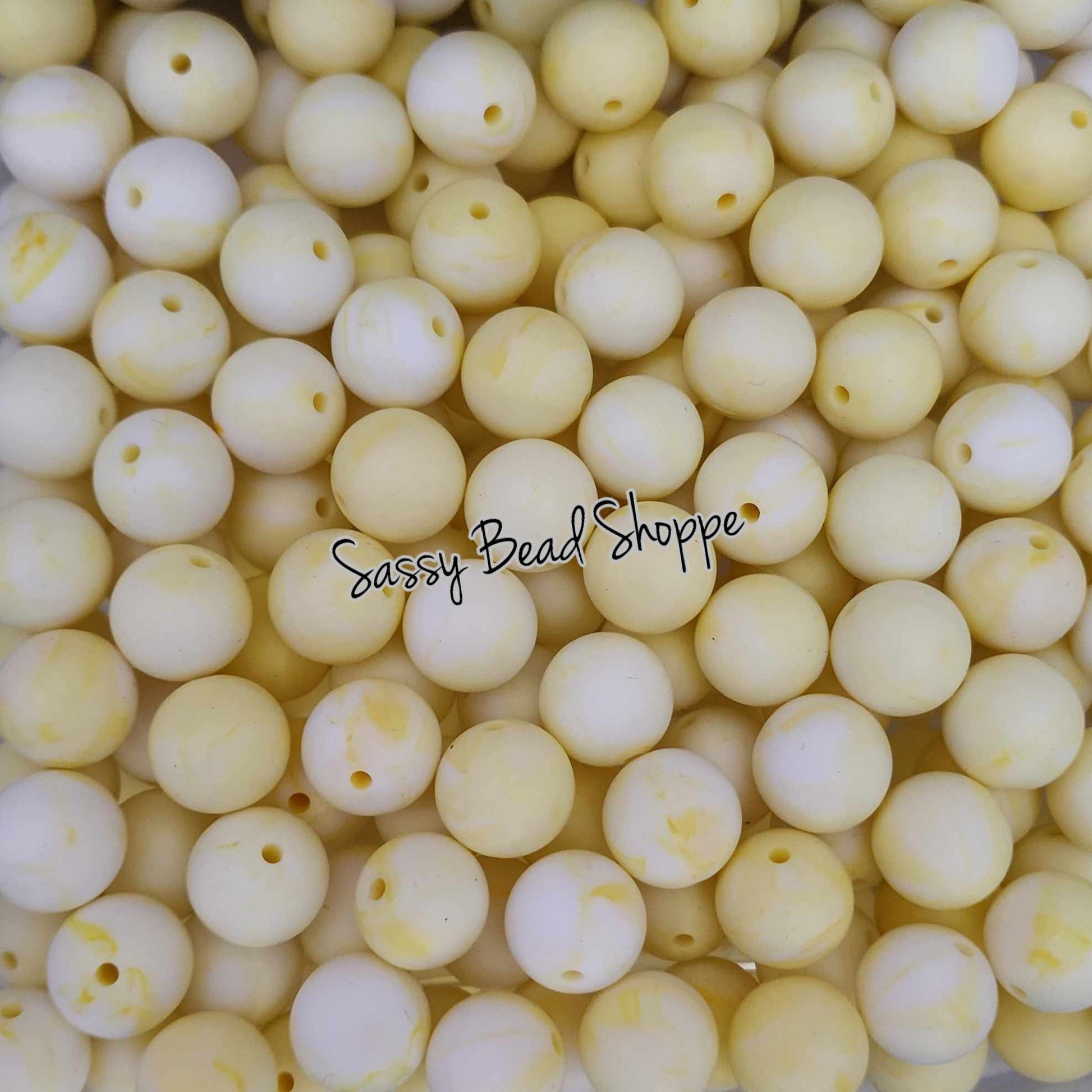 Sassy Bead Shoppe Yellow Marble Silicone Beads