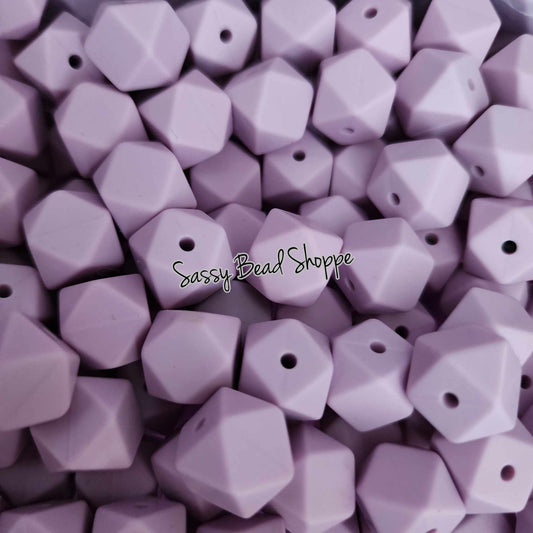 Lilac 13mm Hexagon Silicone Beads - Sassy Bead Shoppe