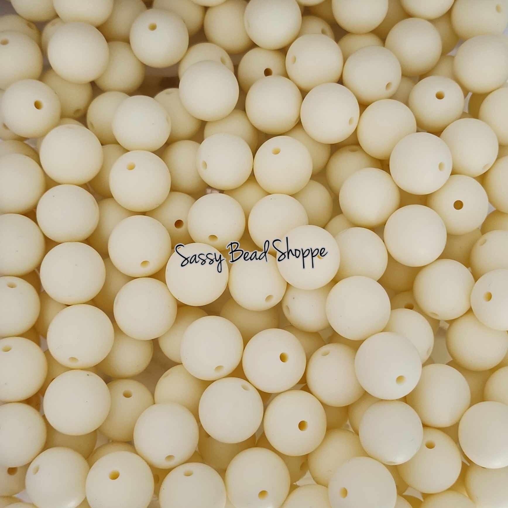 15mm Beige Yellow Silicone Beads - Sassy Bead Shoppe