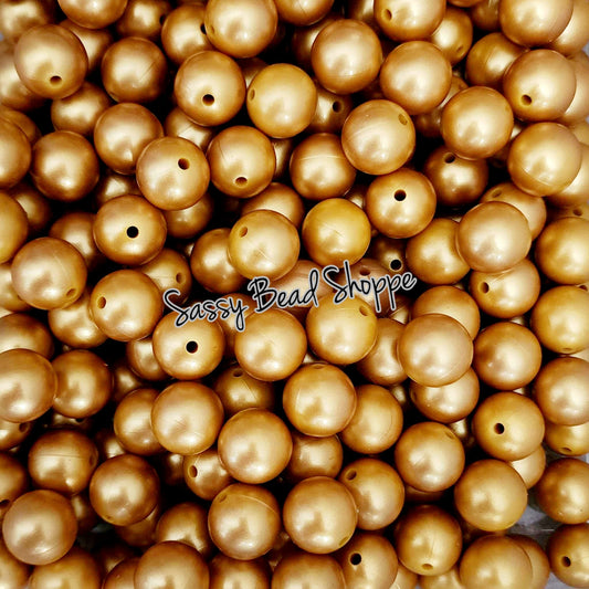 Sassy Bead Shoppe Metallic Gold Silicone Beads