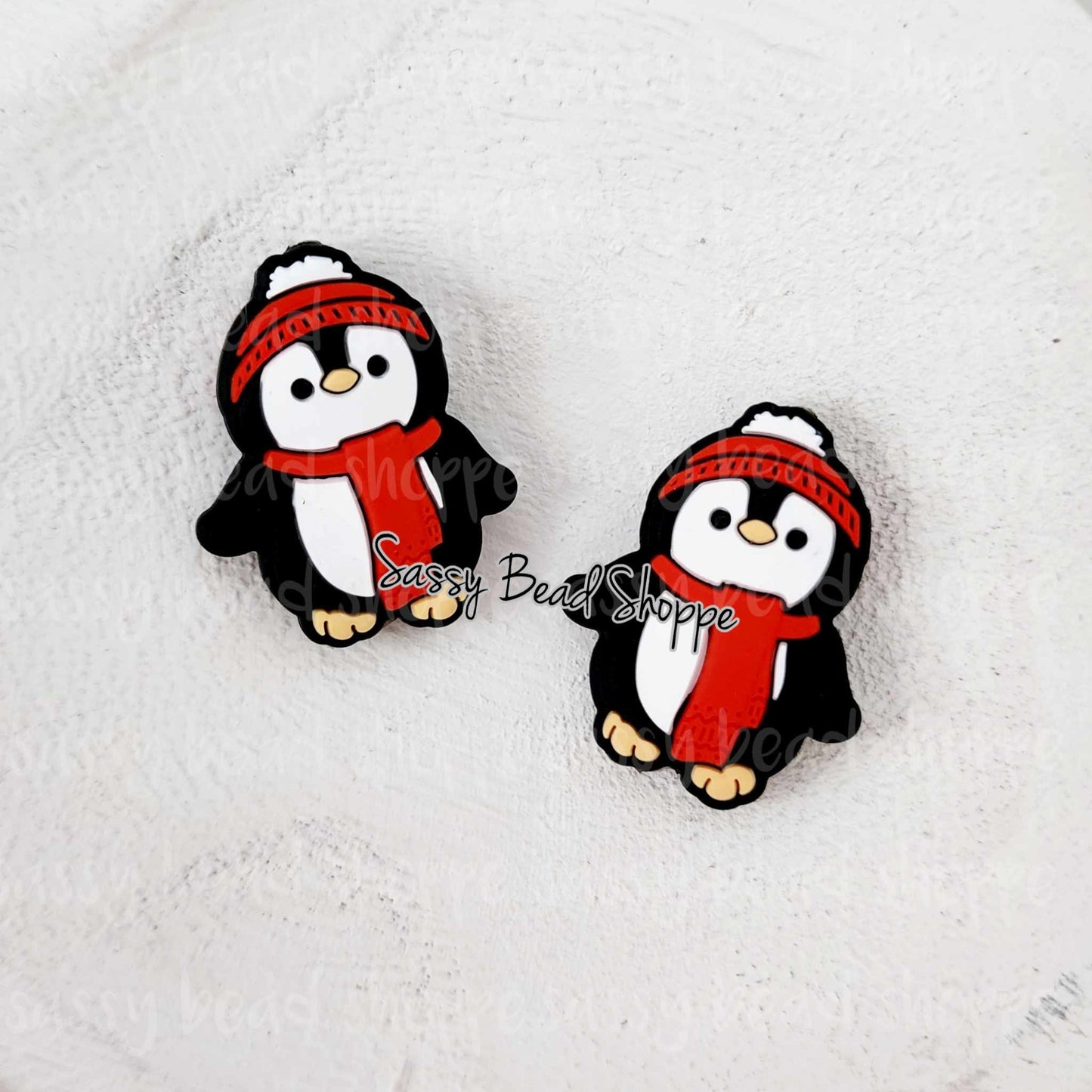 Penguin Focal Beads, Silicone Beads, Focal Beads, Beaded Pens, Focal Beads for Pens, Wristlet, Keychains, Lanyard