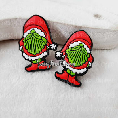 Sassy Bead Shoppe Christmas Gnome Focal Bead Close Up