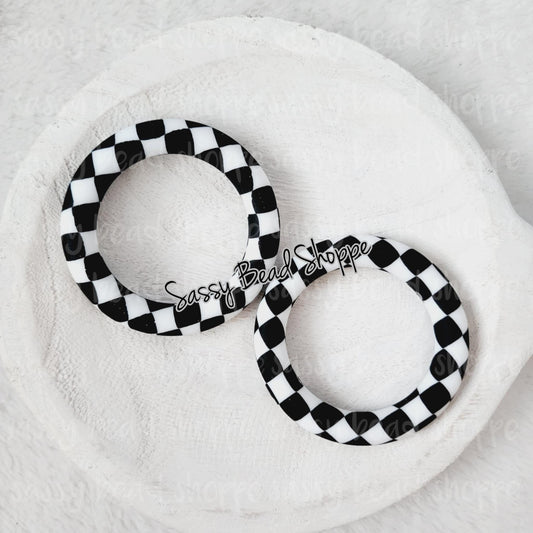 65mm Checkered Print Silicone Ring - Sassy Bead Shoppe