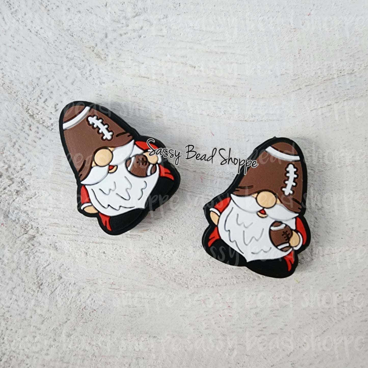 Sassy Bead Shoppe Football Gnome Focal Bead