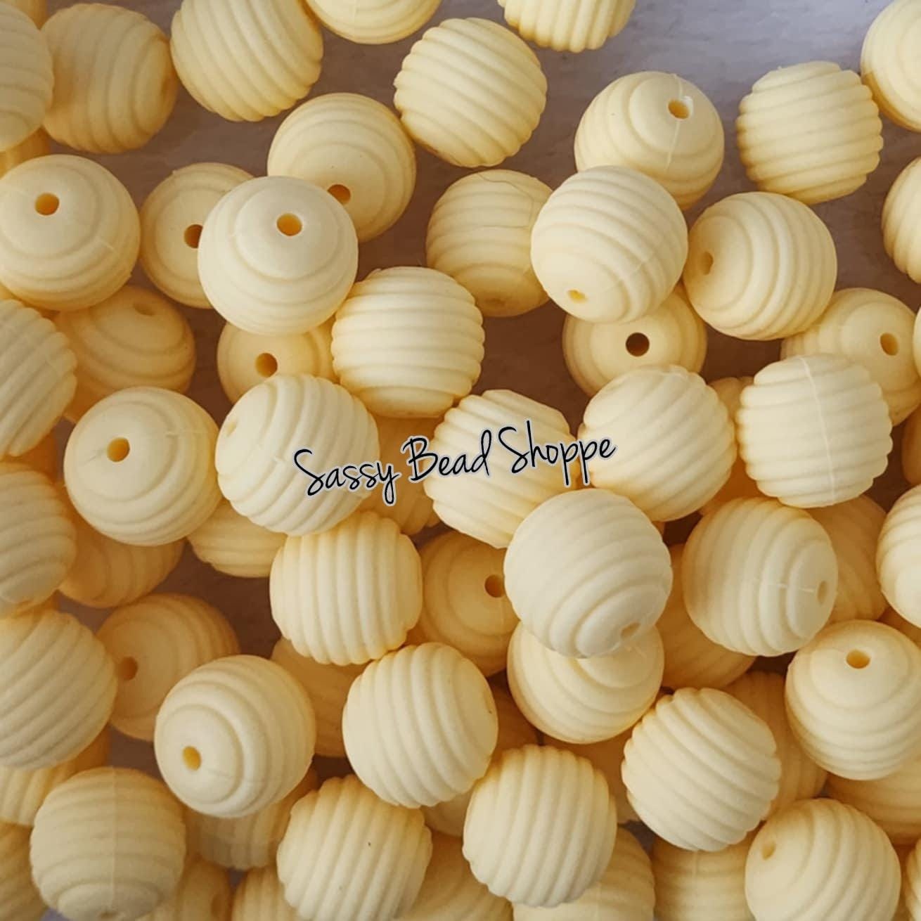 15mm Banana Stripe Silicone Beads - Sassy Bead Shoppe