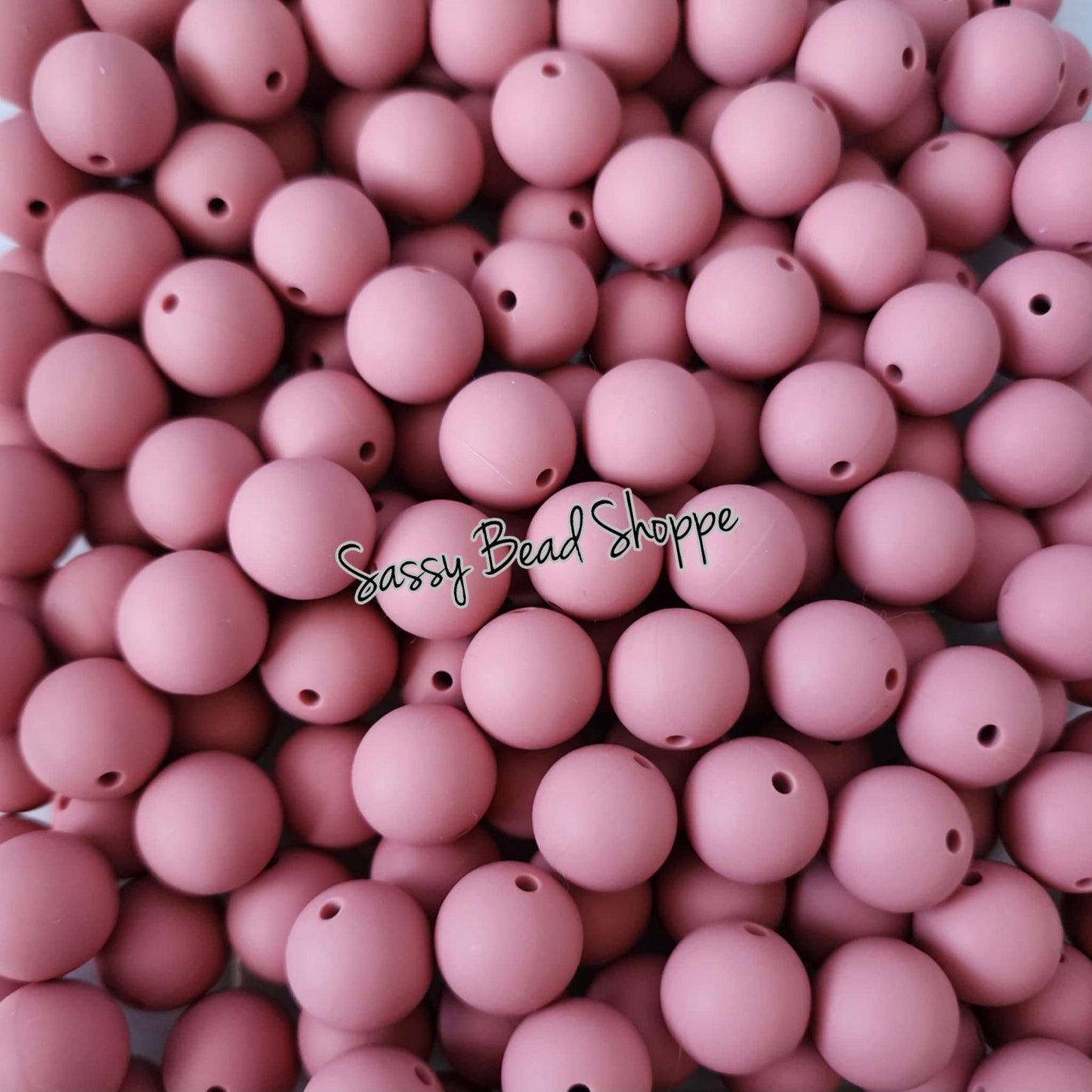 15mm Dark Blush Silicone Beads - Sassy Bead Shoppe