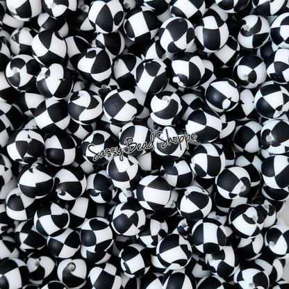 Sassy Bead Shoppe Checkered Silicone Beads