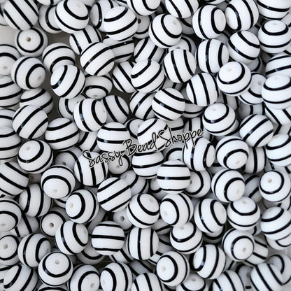 Sassy Bead Shoppe Black Stripe Silicone Beads