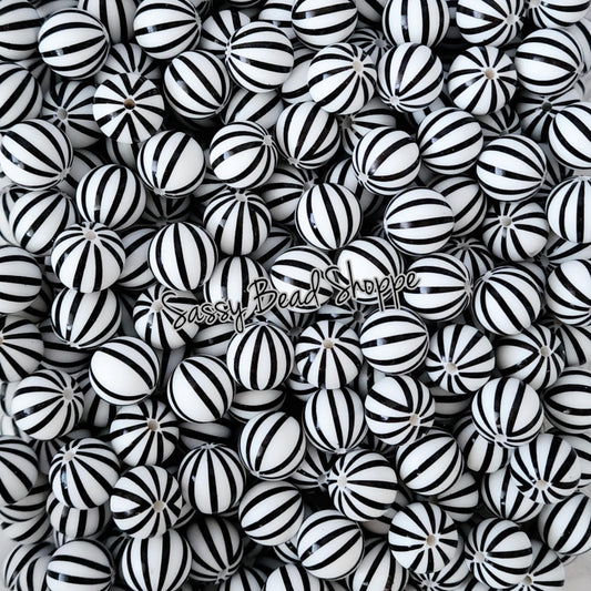 15mm Black Beachball Silicone Beads - Sassy Bead Shoppe