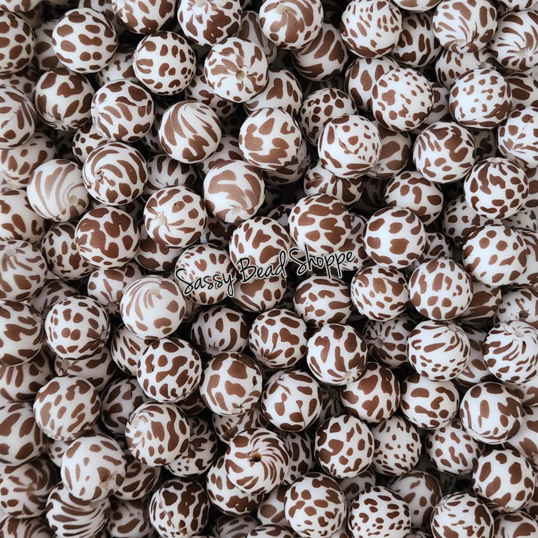 Sassy Bead Shoppe Brown Cow Silicone Beads