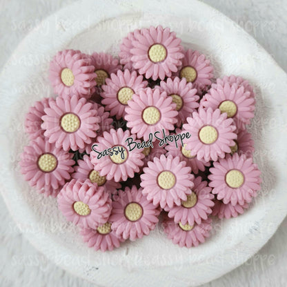 Sassy Bead Shoppe 20mm Mauve Daisy Focal Bead